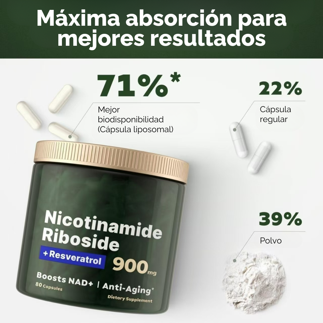 NICOTINAMIDE RIBOSIDE + RESVERATROL x 80 cápsulas