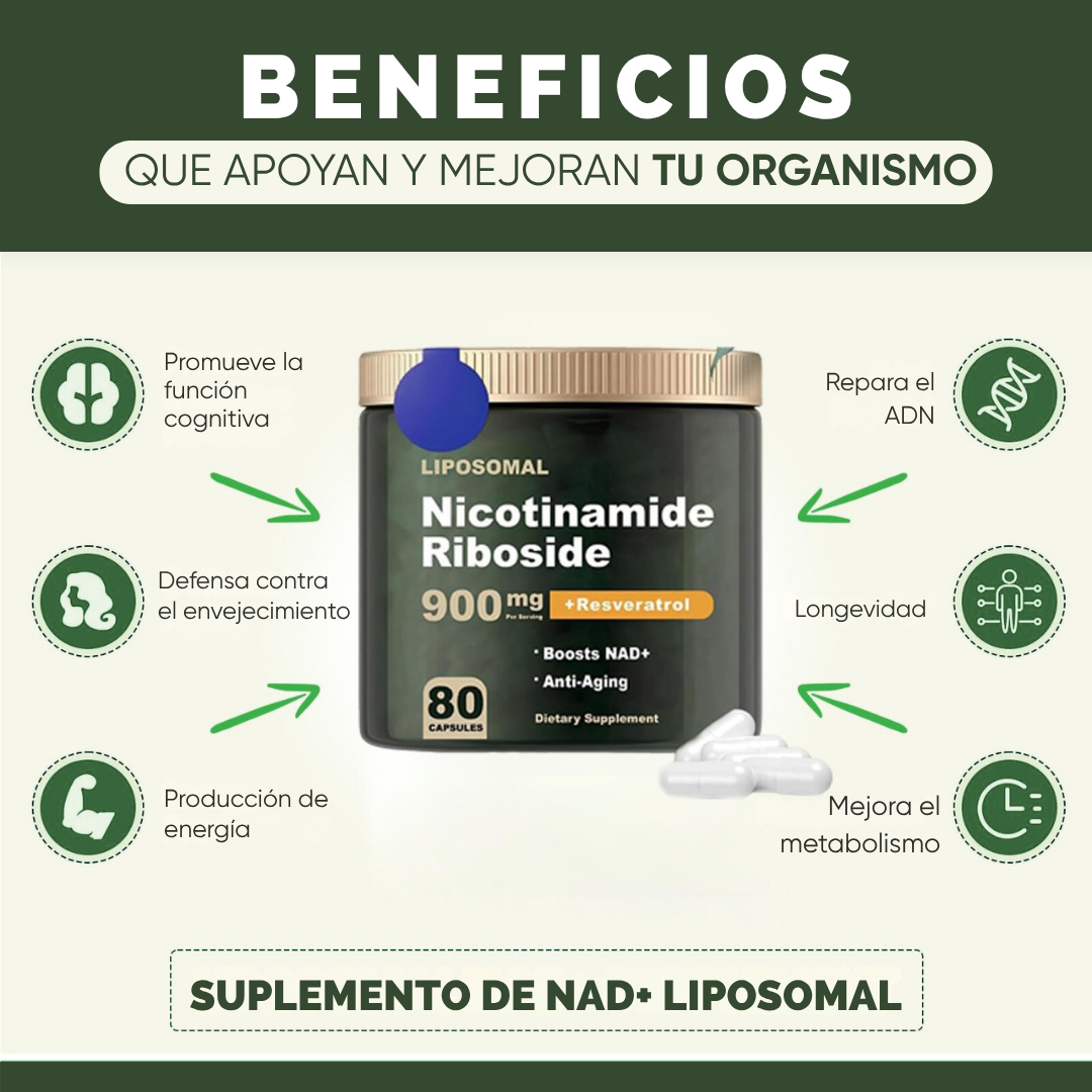 NICOTINAMIDE RIBOSIDE + RESVERATROL x 80 cápsulas