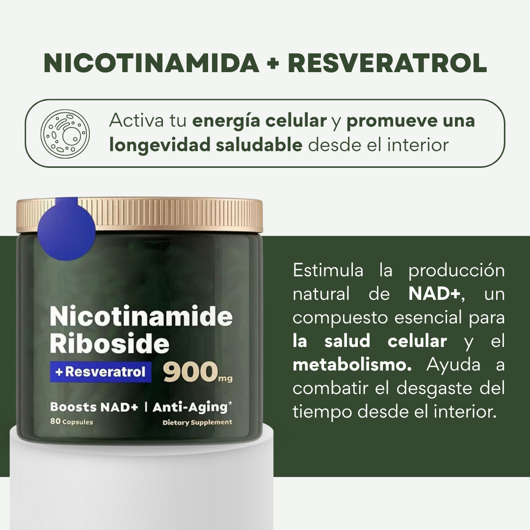 NICOTINAMIDE RIBOSIDE + RESVERATROL x 80 cápsulas