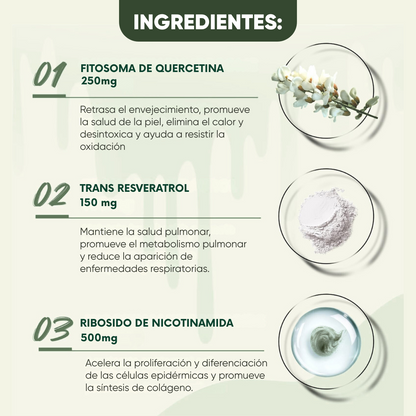 NICOTINAMIDE RIBOSIDE + RESVERATROL x 80 cápsulas